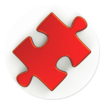 3D Puzzle Piece (Metallic Red) Sticker