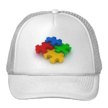 3D Puzzle Pieces Autism Awareness Hat
