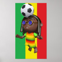 3d Rasta Header Football Posters