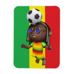 3d Rasta Header Football Rectangle Magnets