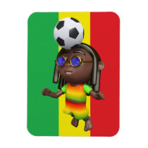 3d Rasta Header Football Rectangle Magnets