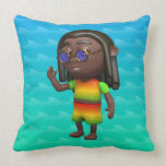 3d Rasta Waves Throw Pillows