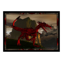 3D Red Dragon Poster posters