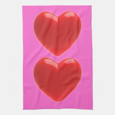 3d Red Heart (Any Color U Like!) Towel by HitRender