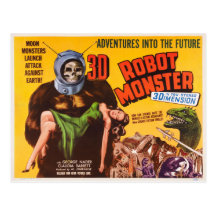 3D ROBOT MONSTER POSTCARD
