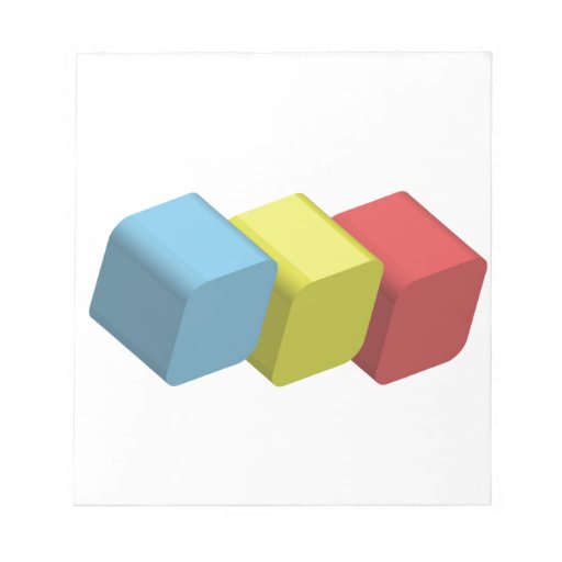 3d rounded cube notepad Zazzle