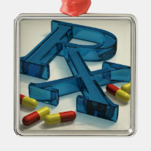 3D RX symbol with capsules Christmas Tree Ornament