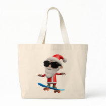 3d Santa Skateboard Canvas Bags