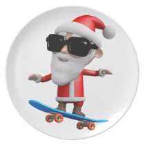 3d Santa Skateboard Plate