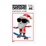 3d Santa Skateboard Stamp