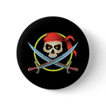 3D Skull and Crossbones Button