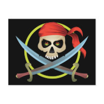 3D Skull and Crossbones Post Card