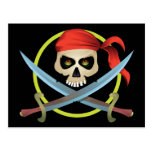 3D Skull and Crossbones Post Card