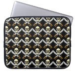 3D Skull and Crossed Swords Laptop Computer Sleeves