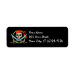 3D Skull Pirate Label