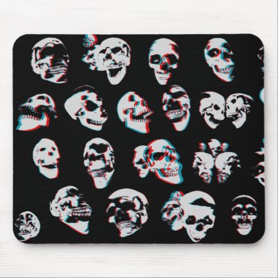 3D Skulls: Custom Mousepad by spiritswitchboard