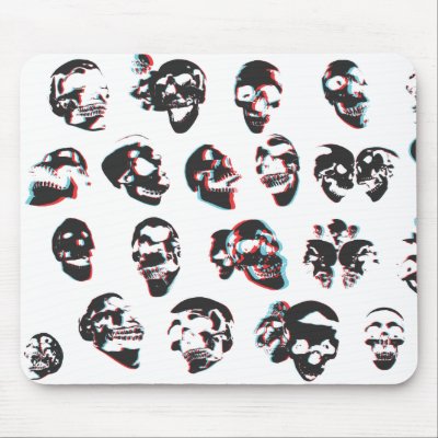 3D Skulls: Mouse Pad by spiritswitchboard
