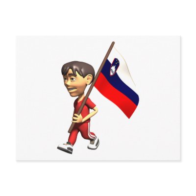 3D Slovenia Flag Postcards by teyes143