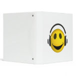 3d Smiley Headphones 3 Ring Binder