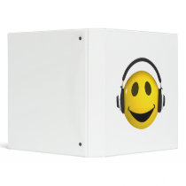 3d Smiley Headphones 3 Ring Binder