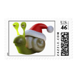 3d Snail Santa Cute Postage Stamps