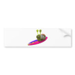 3d Snail Surfing Bumper Sticker