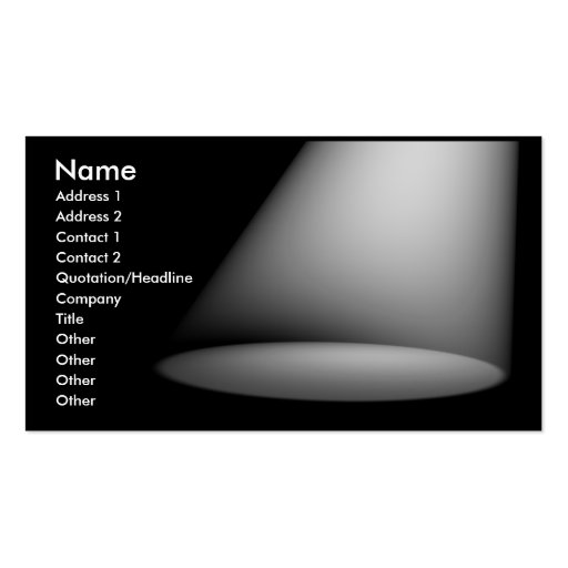 3D Spotlight (White) Business Cards (front side)
