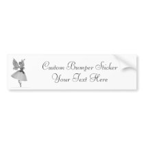 3D Toy Ballerina Black & White Infrared Bumper Stickers