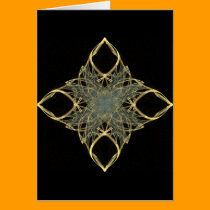 3D Wire Look Gold Diamond with Blue Center cards