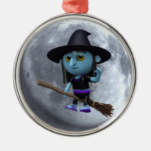 3d Witches moon Christmas Ornaments