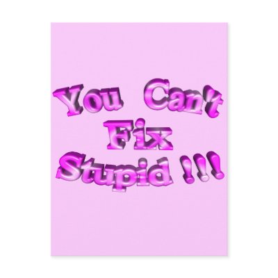 3D You Can't Fix Stupid !!! Postcard by Guys3D