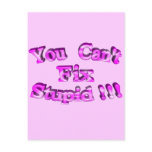 3D You Can't Fix Stupid !!! Postcard