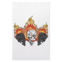 3flaming skulls copy personalized stationery