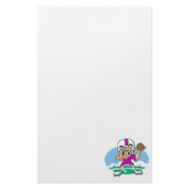 3Purple Football Player Custom Stationery