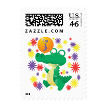 3rd Birthday Alligator Stamps