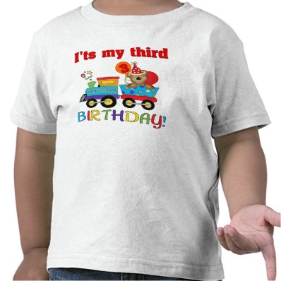 3rd birthday bear train tee shirts