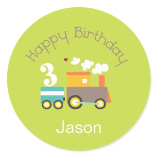 3rd Birthday (Boy) Cupcake Toppers/Stickers sticker