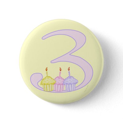 3rd Birthday Pinback Button by cupcakeville