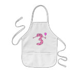 3rd Birthday Cartoon in Pink. Aprons