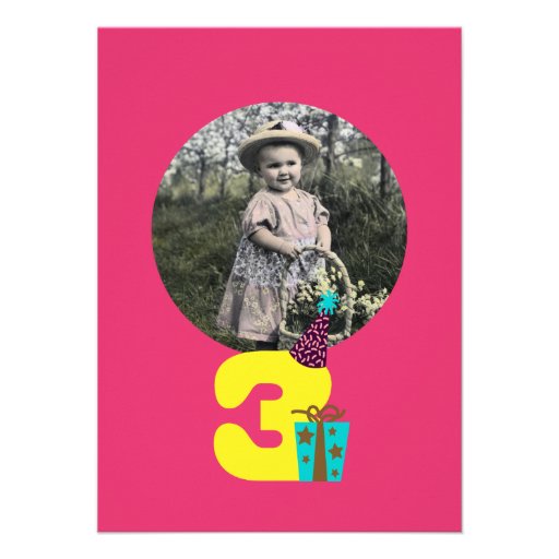 3rd Birthday Children's Party Invitation