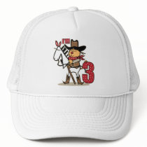 3rd Birthday Cowboy Stick Figure Age 3 Hats