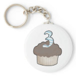3rd Birthday Cupcake Key Chain