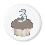 3rd Birthday Cupcake Magnets