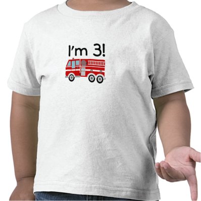 3rd Birthday Fire Engine Tee Shirt