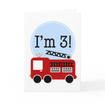 3rd Birthday Fire Truck Greeting Cards