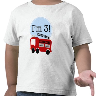 3rd Birthday Fire Truck Shirts
