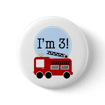 3rd Birthday Firetruck Buttons
