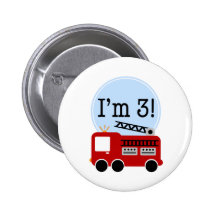 3rd Birthday Firetruck Buttons