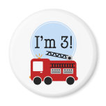 3rd Birthday Firetruck Fridge Magnet