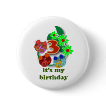 3rd birthday gifts: 3 cute elephants pin